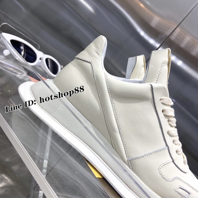 Rick owens 2022新款FOGACHINE系列米白色休閒運動鞋 dx1751